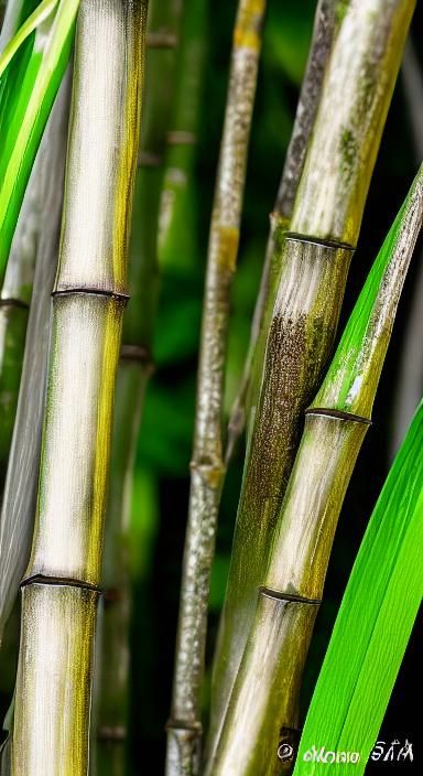 Dew Drops on Bamboo: Close-Up Professional Photography