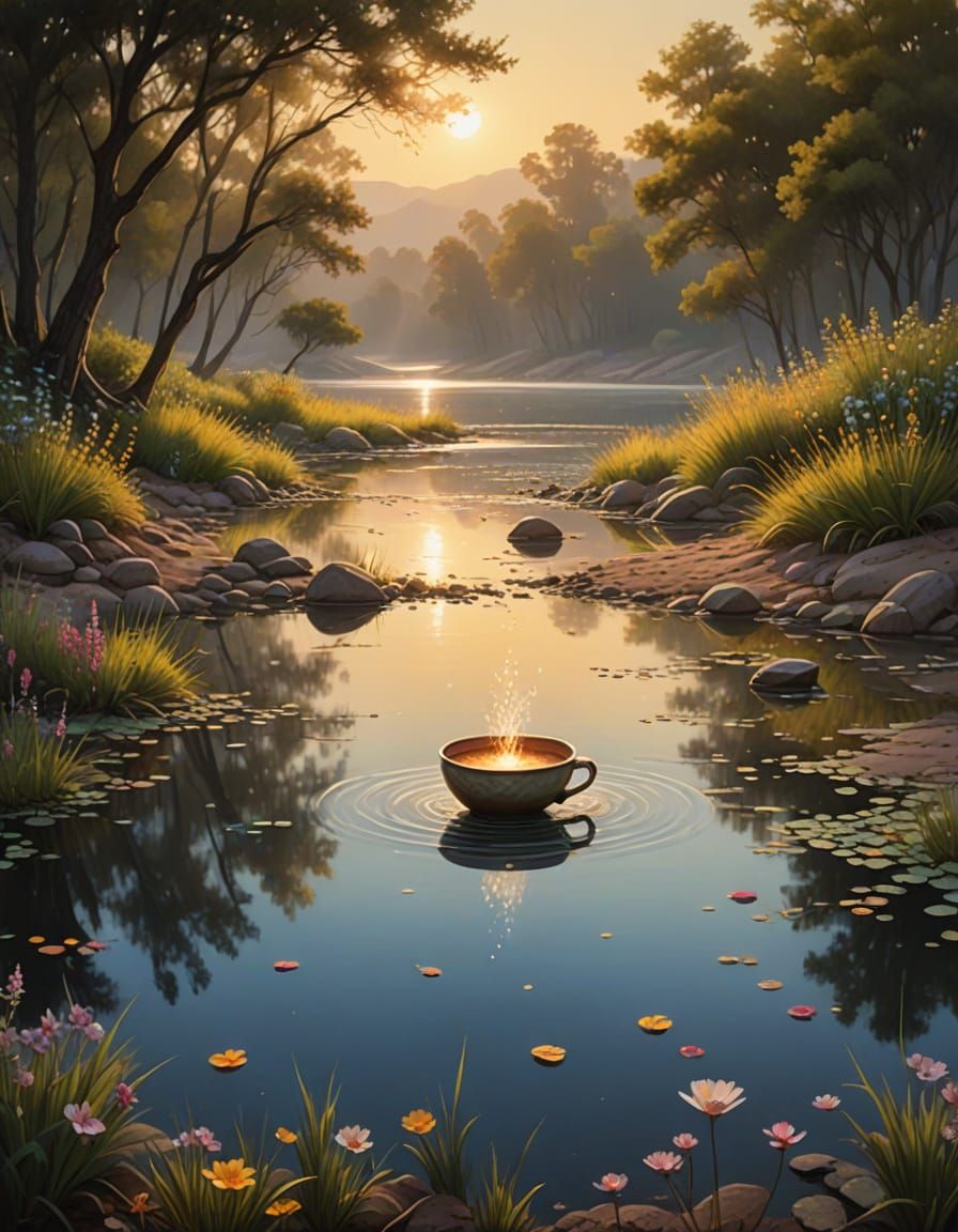 Waterfall of Revival in a Desert Oasis