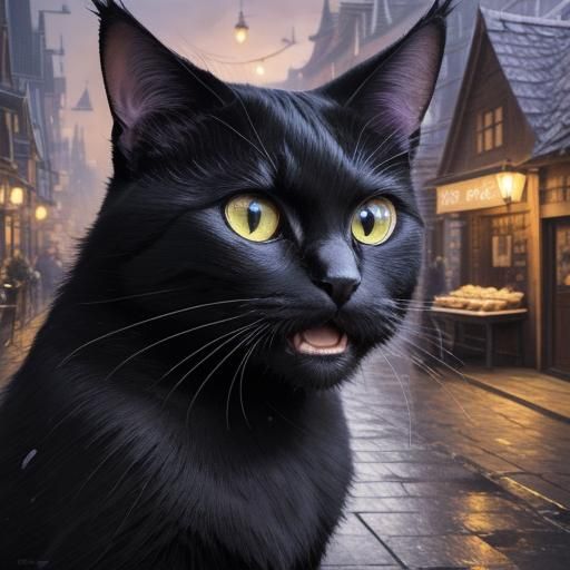 Jiji the Cat in Bakery, Studio Ghibli Style