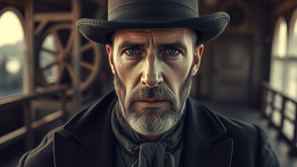 Gambler's Portrait on Mississippi River Paddle Steamer