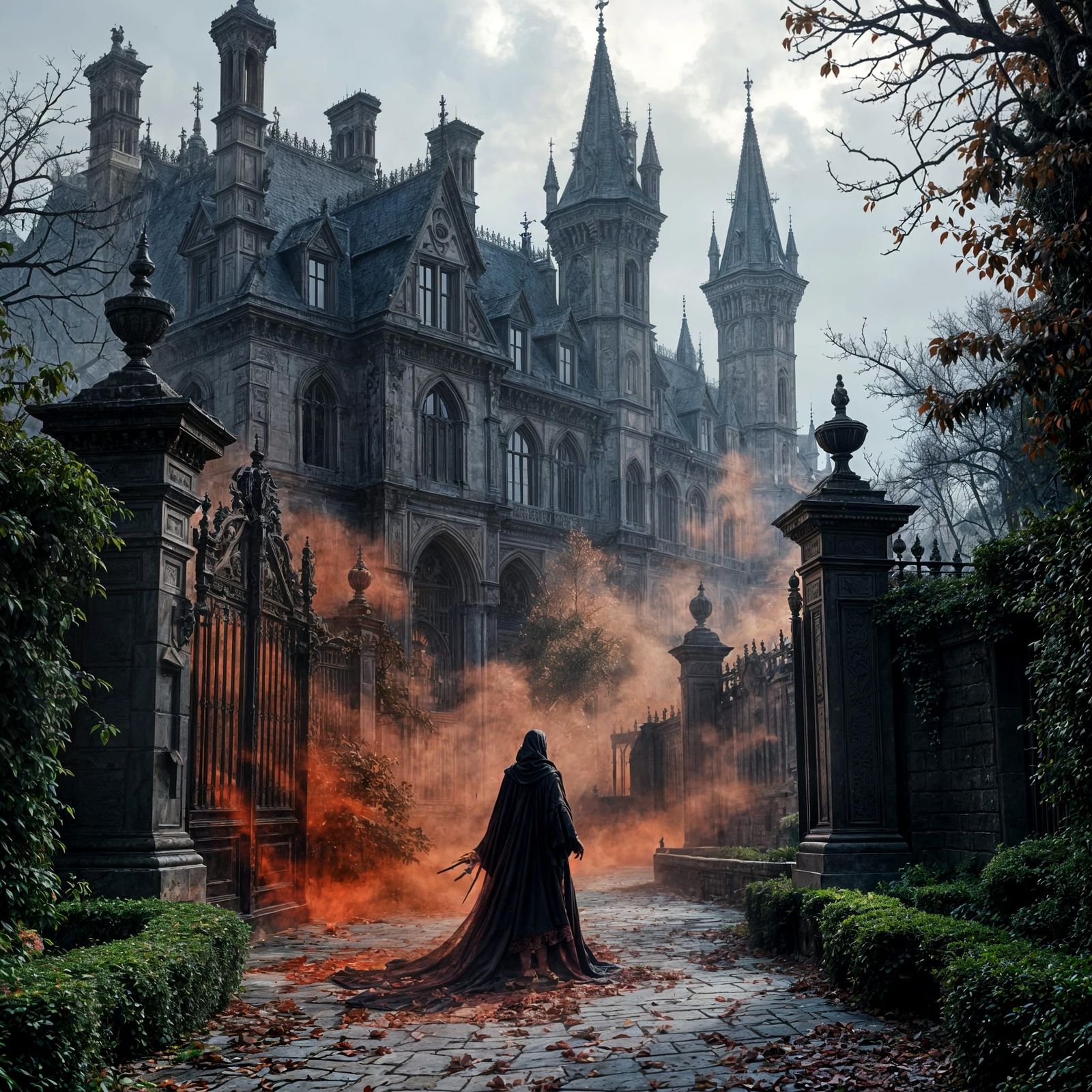 Crimson Mist Over Gothic Medieval City Elite Ward