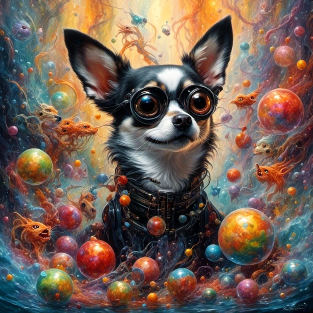 Watercolor Fantasy Scene with Spectral Cat