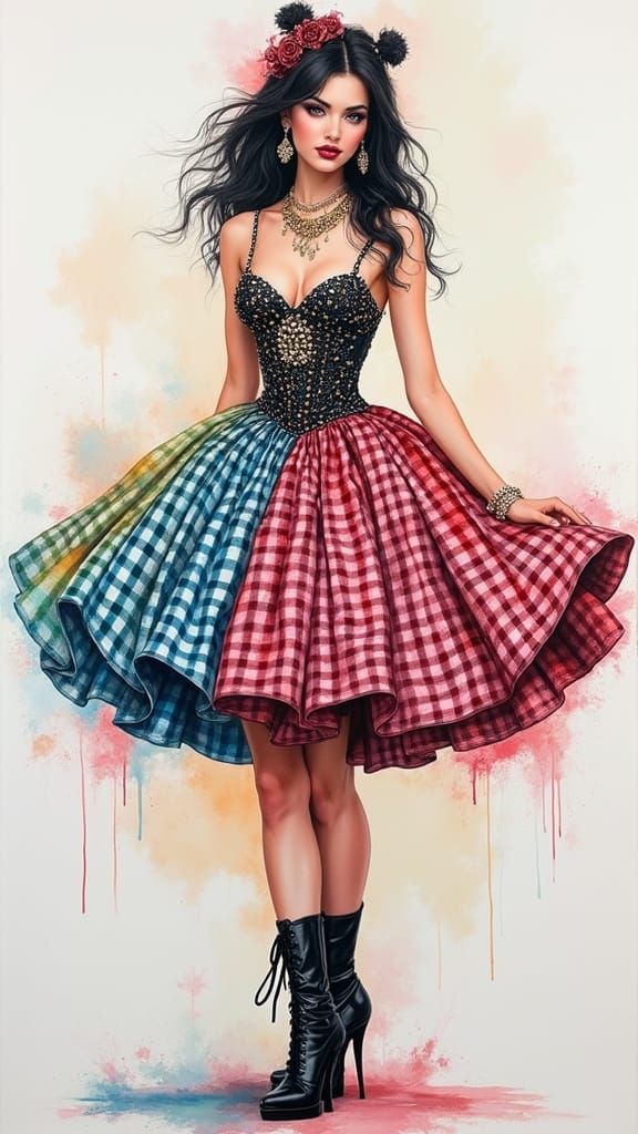 Lady Posh Punk in Gouache Masterpiece