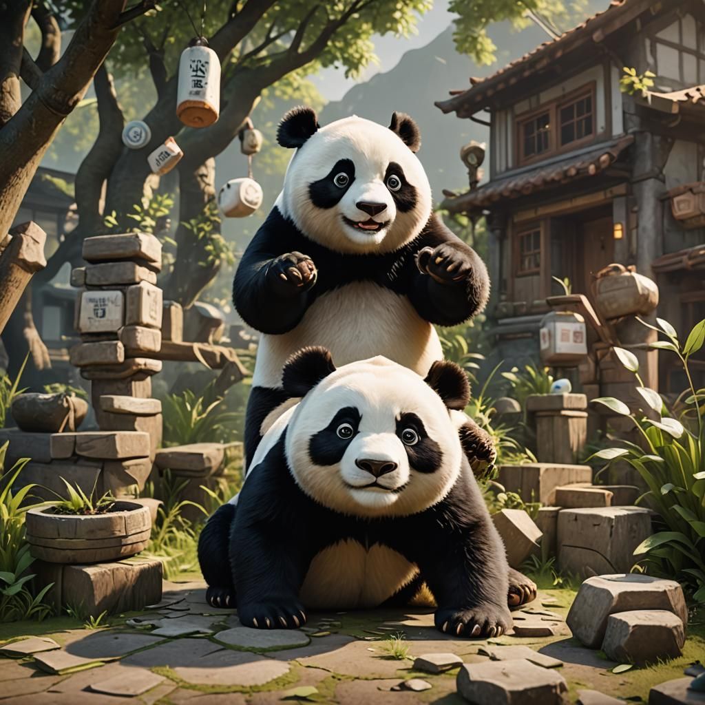 Panda Applies for Mortgage: 3D Game Cinematic Render