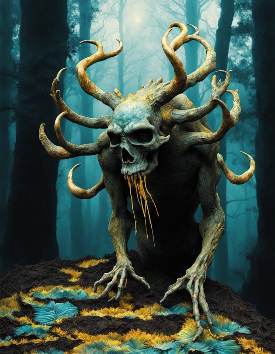 Cryptid Taxidermist: Surreal Alcohol Ink Portrait