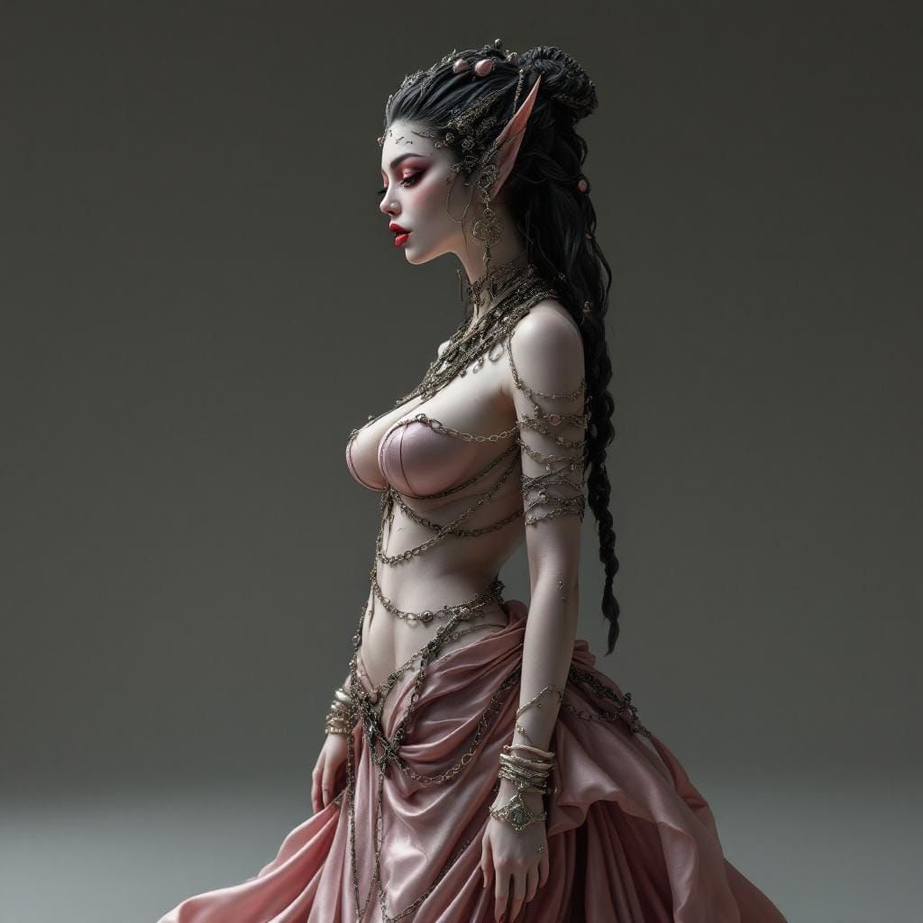Clay Sculpture Fantasy in Detailed Matte Painting Style