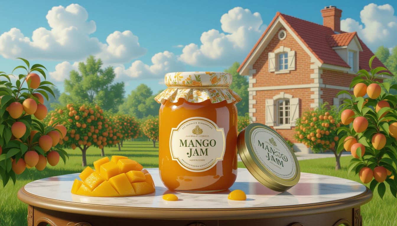 Luxurious Mango Jam Setting on a Royal Table