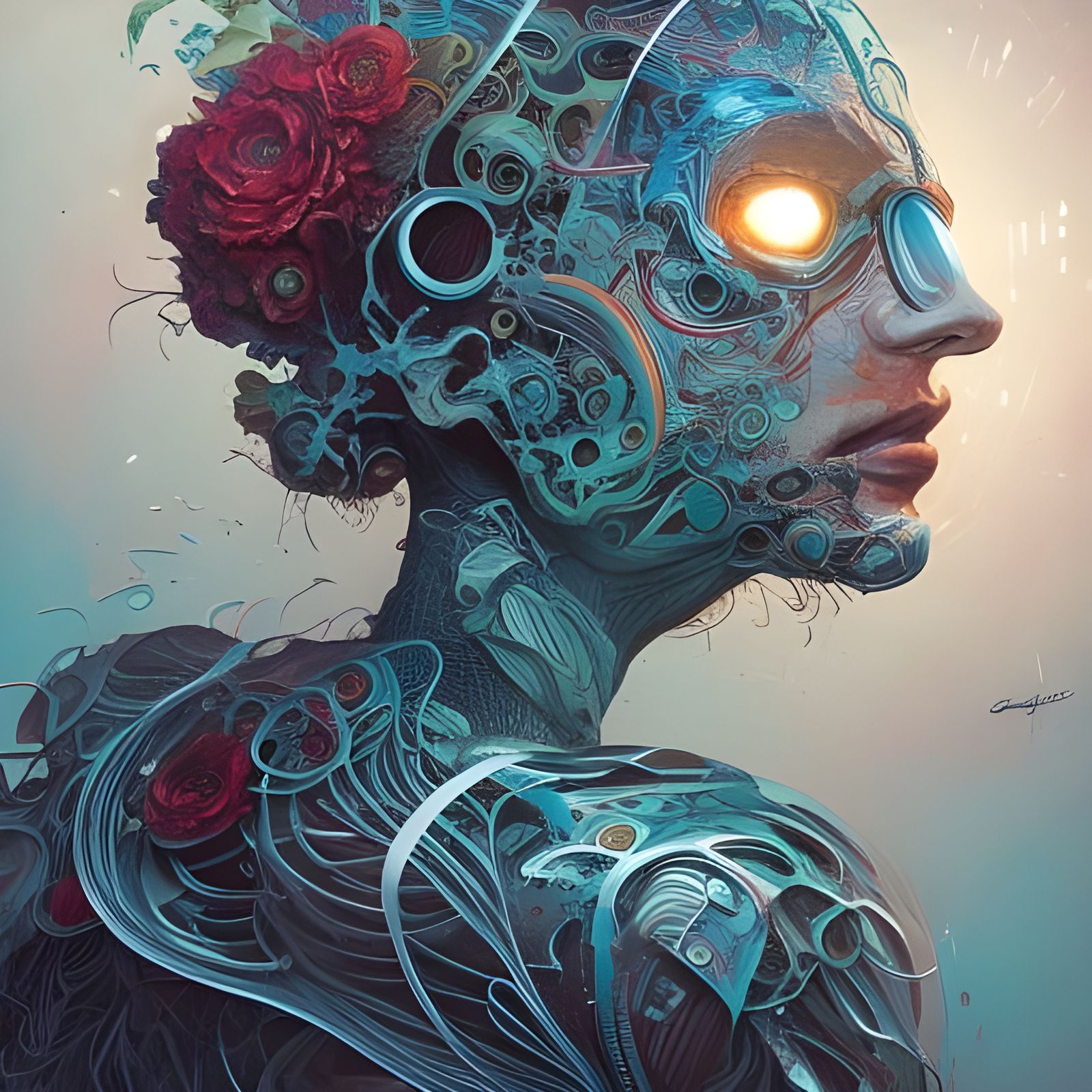 Psychedelic Visionary Art: Figure in Digital Light