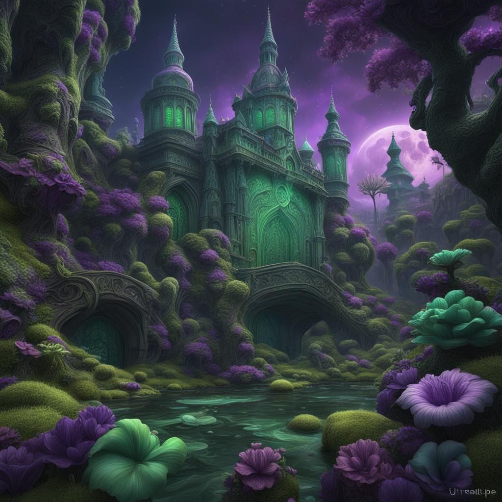 Abstract Paisley Dreamscape in Detailed Matte Painting