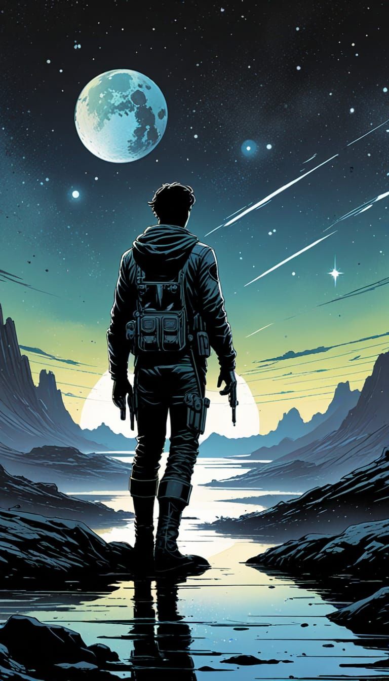 Minimalist Star Revelation in Watercolor and Ink