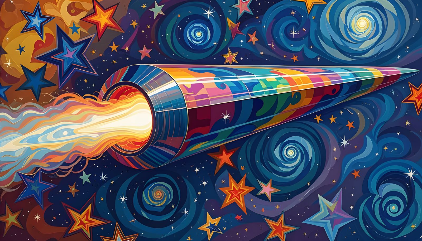 Plasma Cylinder Trails Through Kandinsky Cosmos