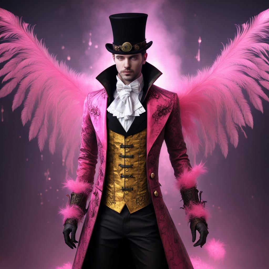 Steampunk Vampire in Victorian Costume with Magic Music