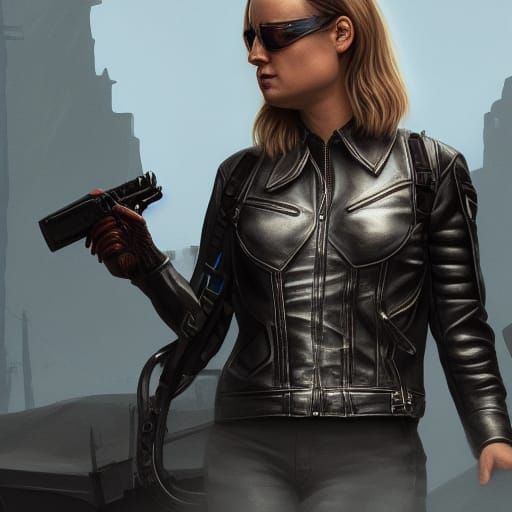 Brie Larson as Terminator: Digital Matte Painting