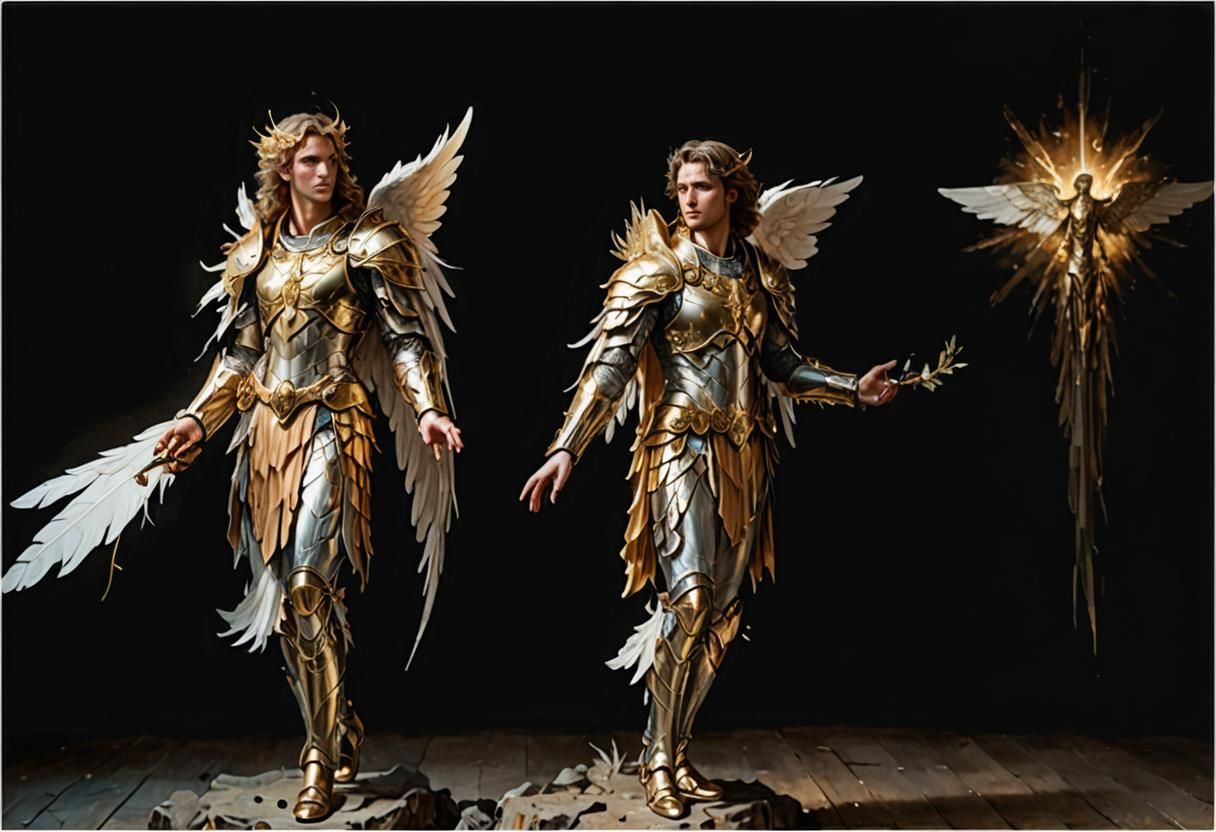 Armored Angel Portrait in High Fantasy Style