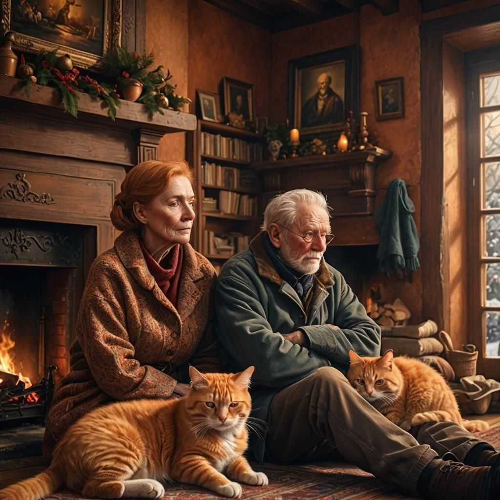 Cozy Winter Evening with Elderly Couple