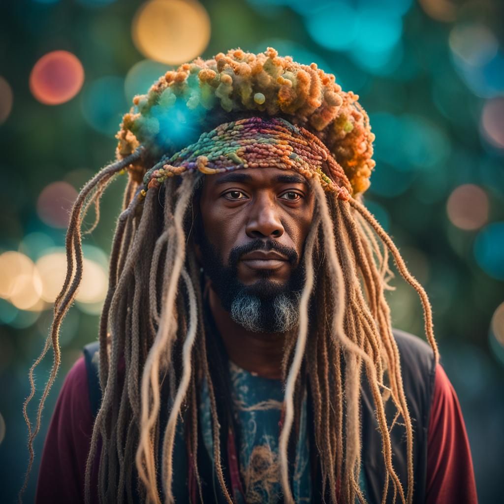 Jellyfish Hippie with Dreads in a Photo