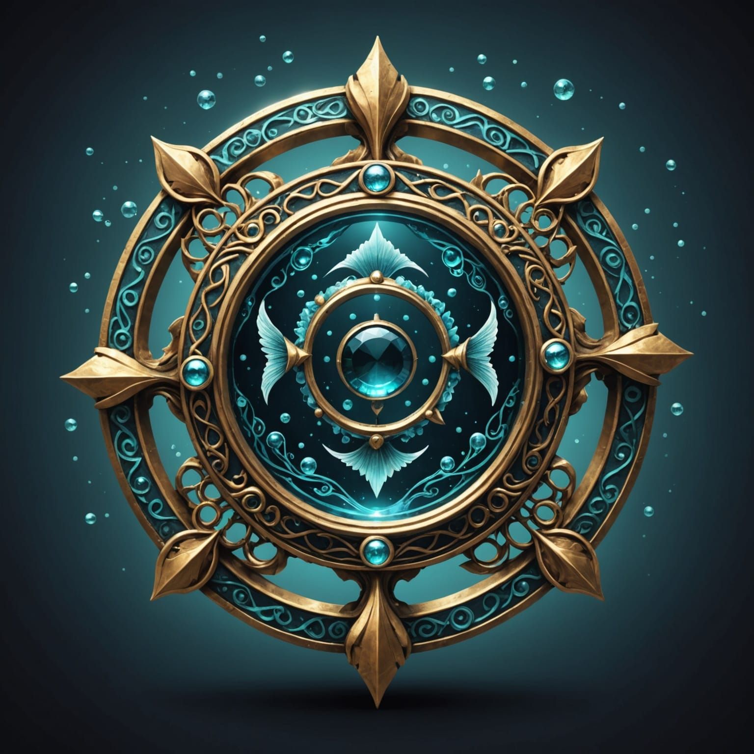 Mystical Amulet in Pisces-Inspired Art