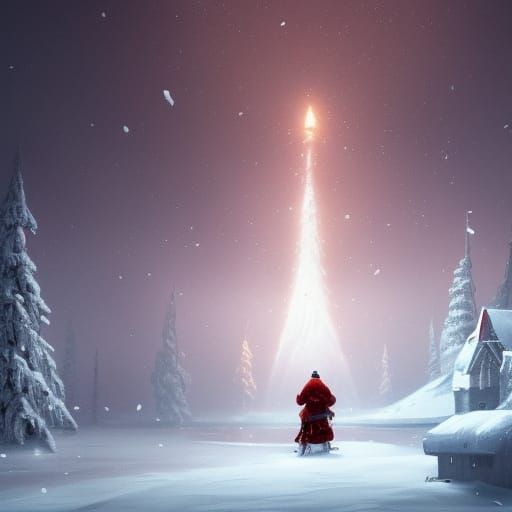 North Pole at Christmas: Dark Fantasy Concept Art