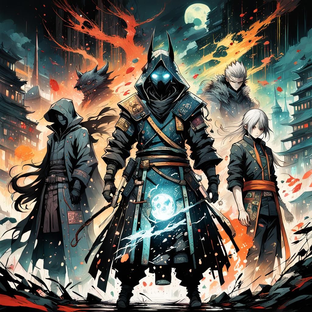 Anime Villain Showdown in Manga Style