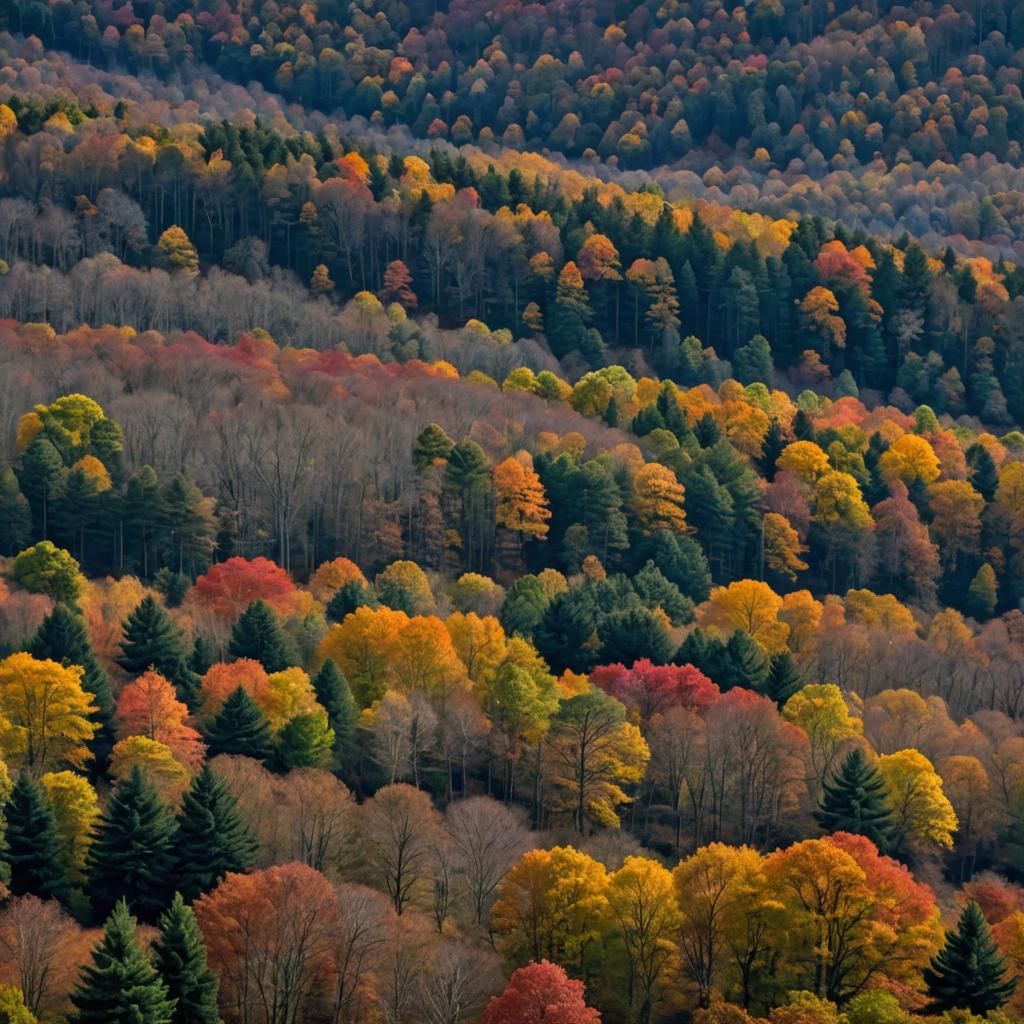 Autumnal View from Biltmore Estate in Blue Ridge