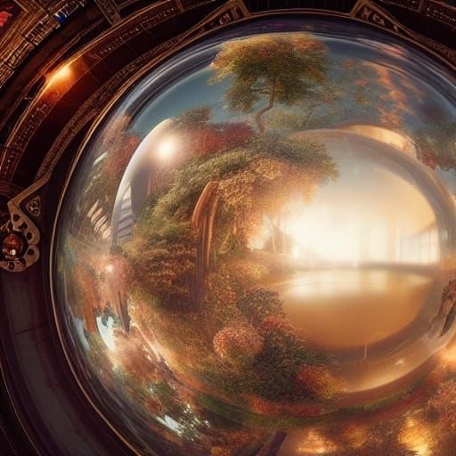 World Inside Lightbulb Bubble: Digital Matte Painting