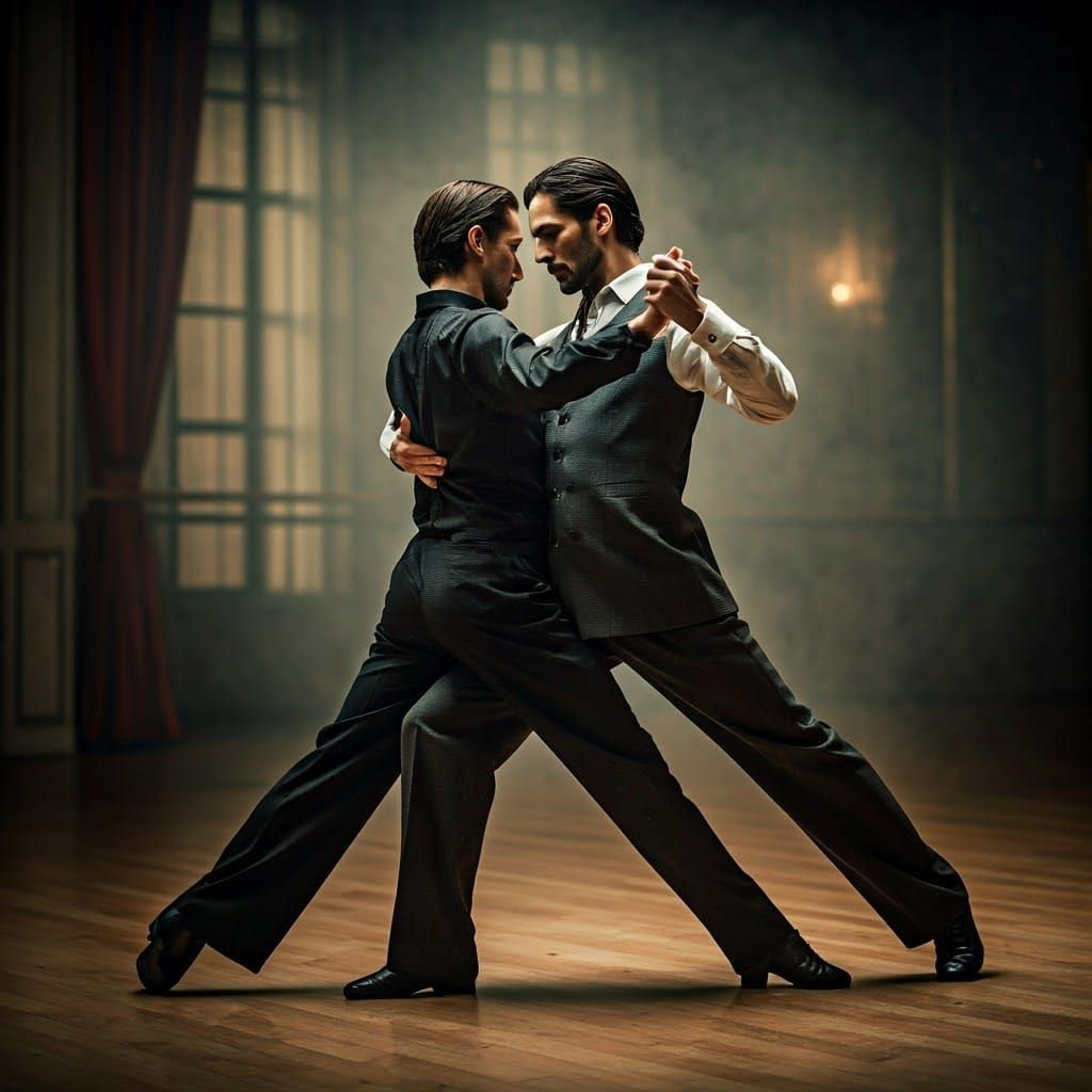 Dramatic Tango Dancers in Cinematic Film Style