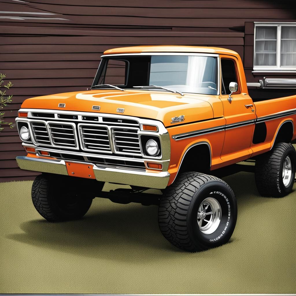Holographic 1970 Ford Truck Image