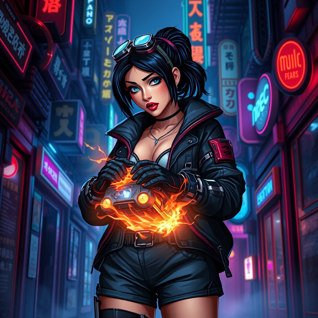 Rampart female character from Apex legends,(ultra-detailed:1...