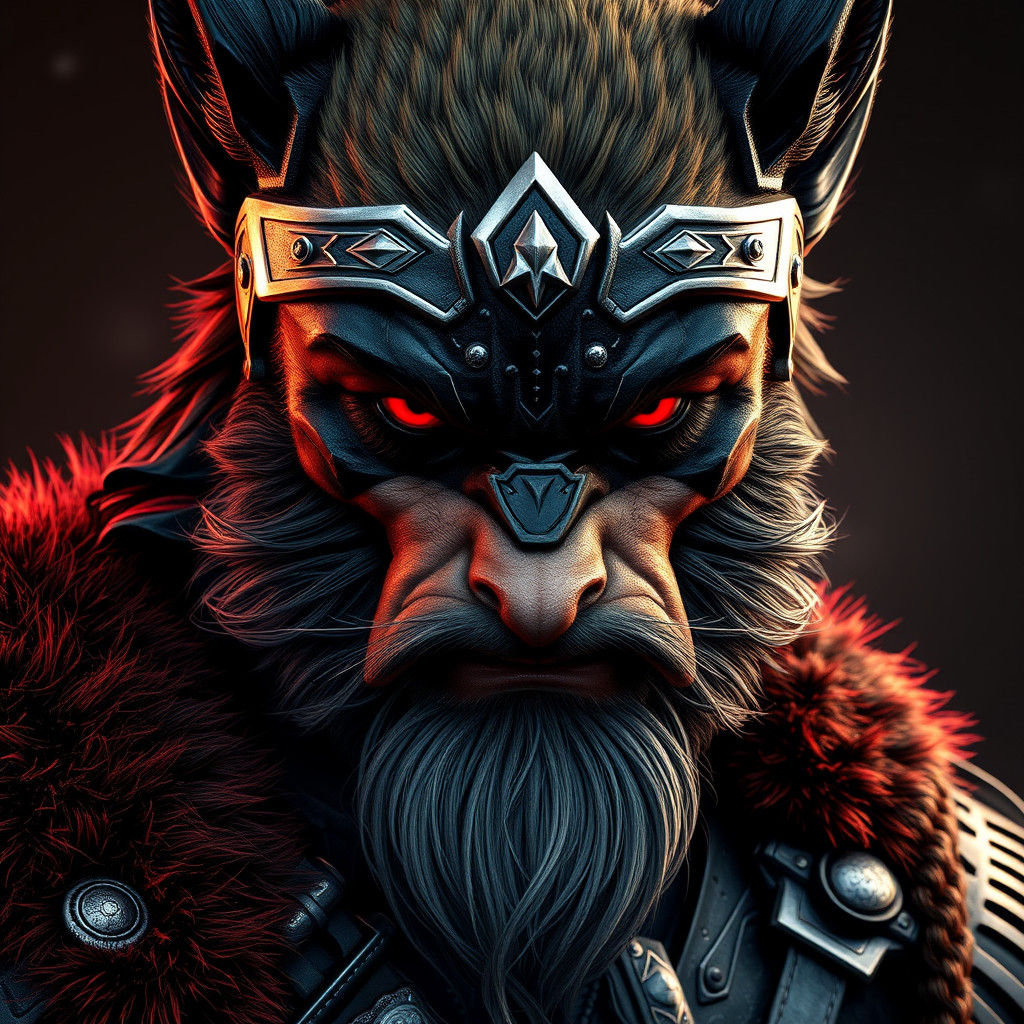 Hyperrealistic Wolverine-Viking Portrait in Art Nouveau Styl...