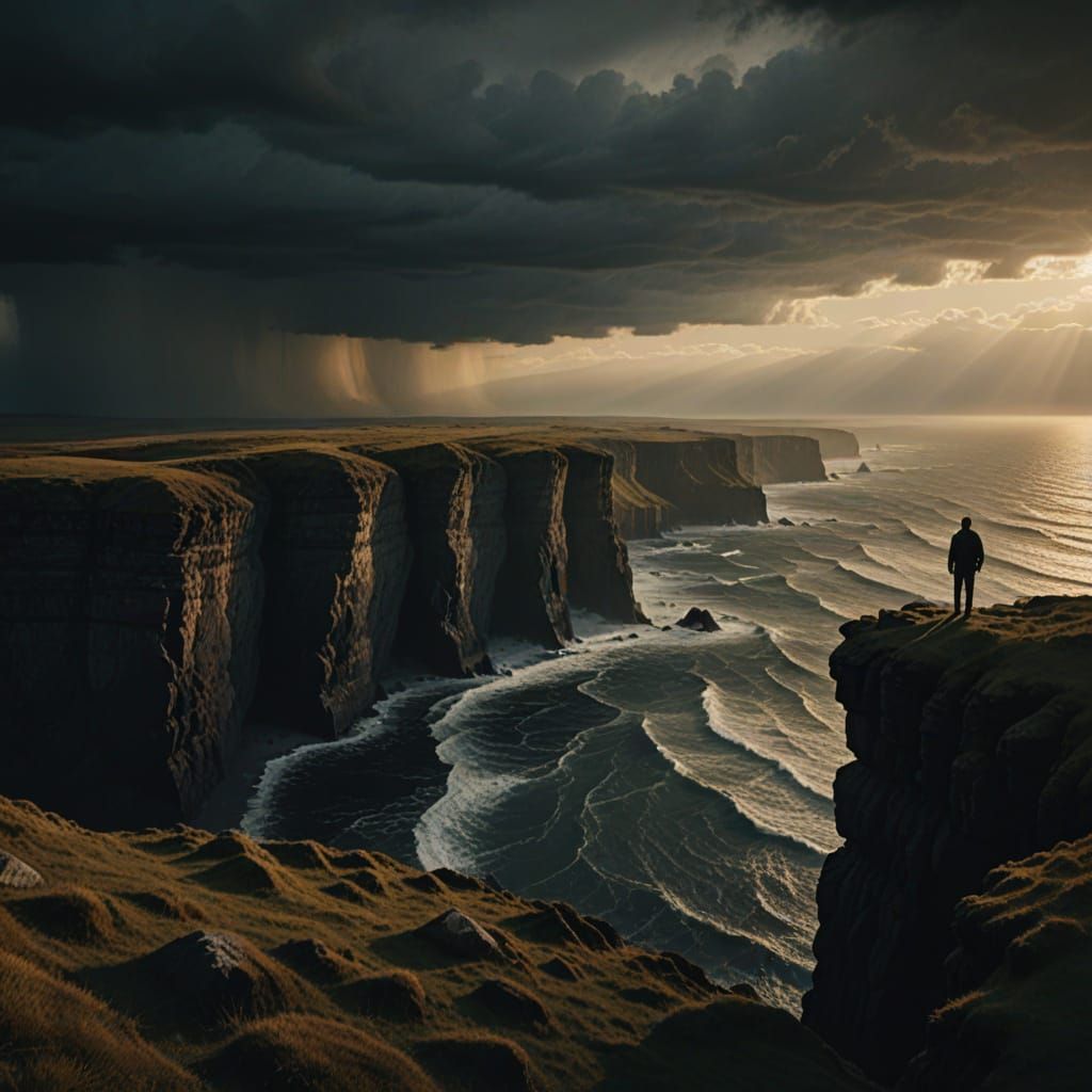Epic Stormy Landscape in Cinematic Style
