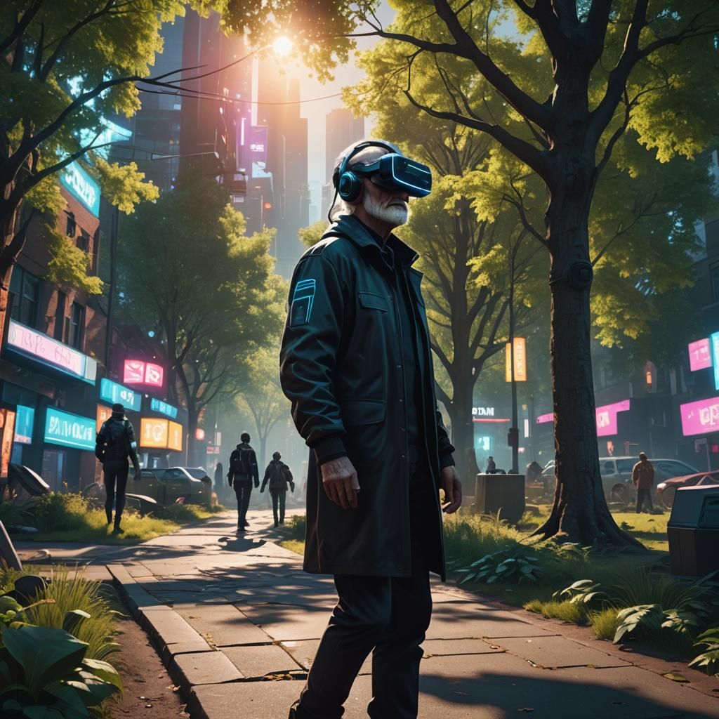 Nostalgic Cyberpunk: VR in a Small Town Park