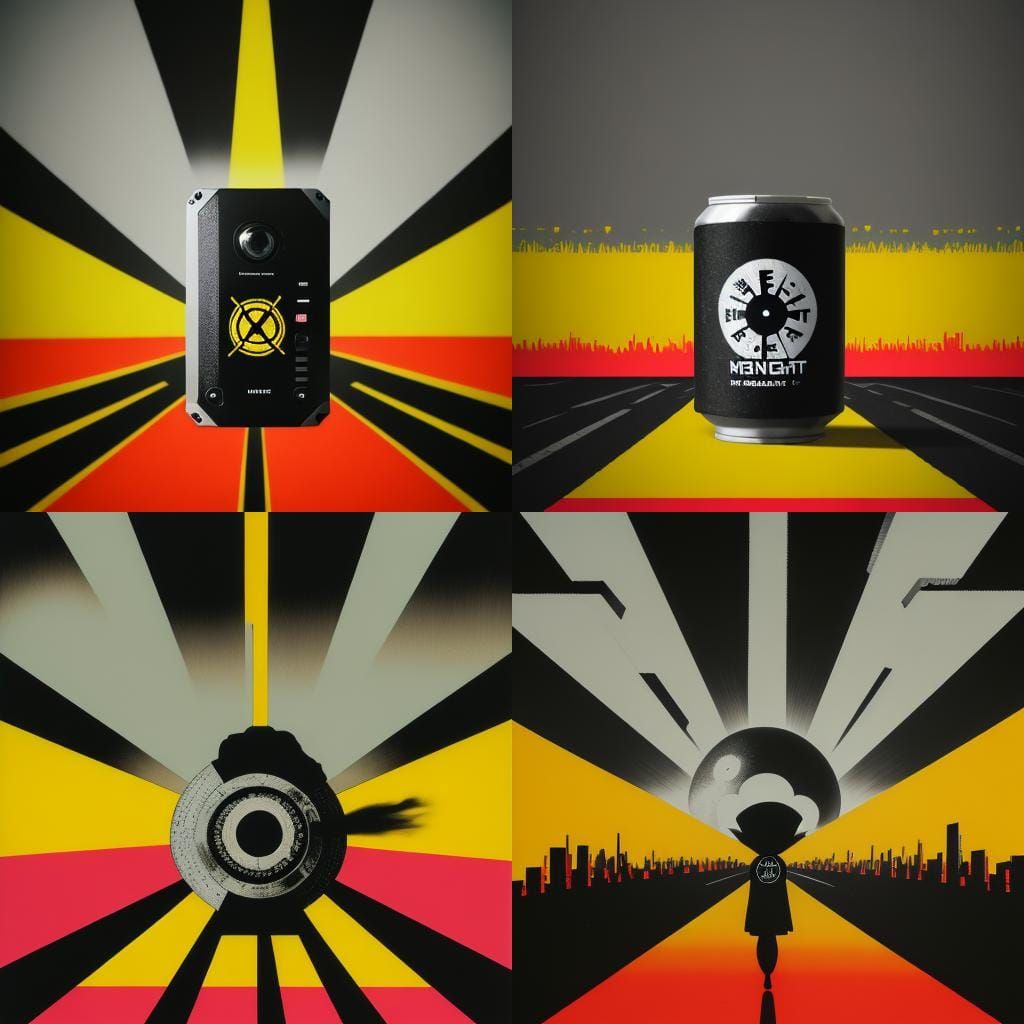 Nuclear Bomb Graffiti in Cassette Futurism Style