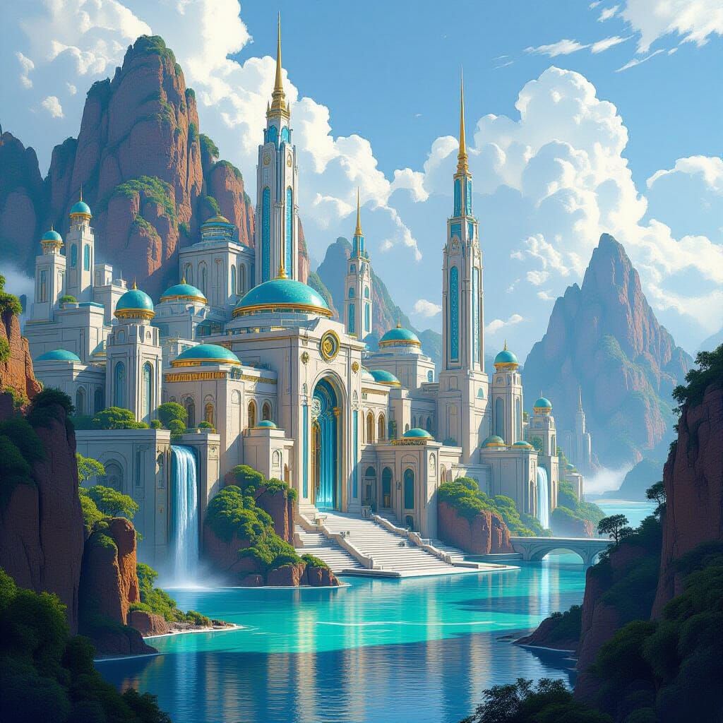Atlantis: Mythical City with Futuristic Architecture