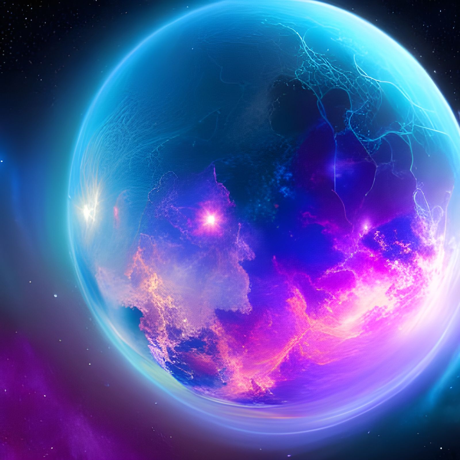 Vivid Purple Planet in a Cosmic Landscape