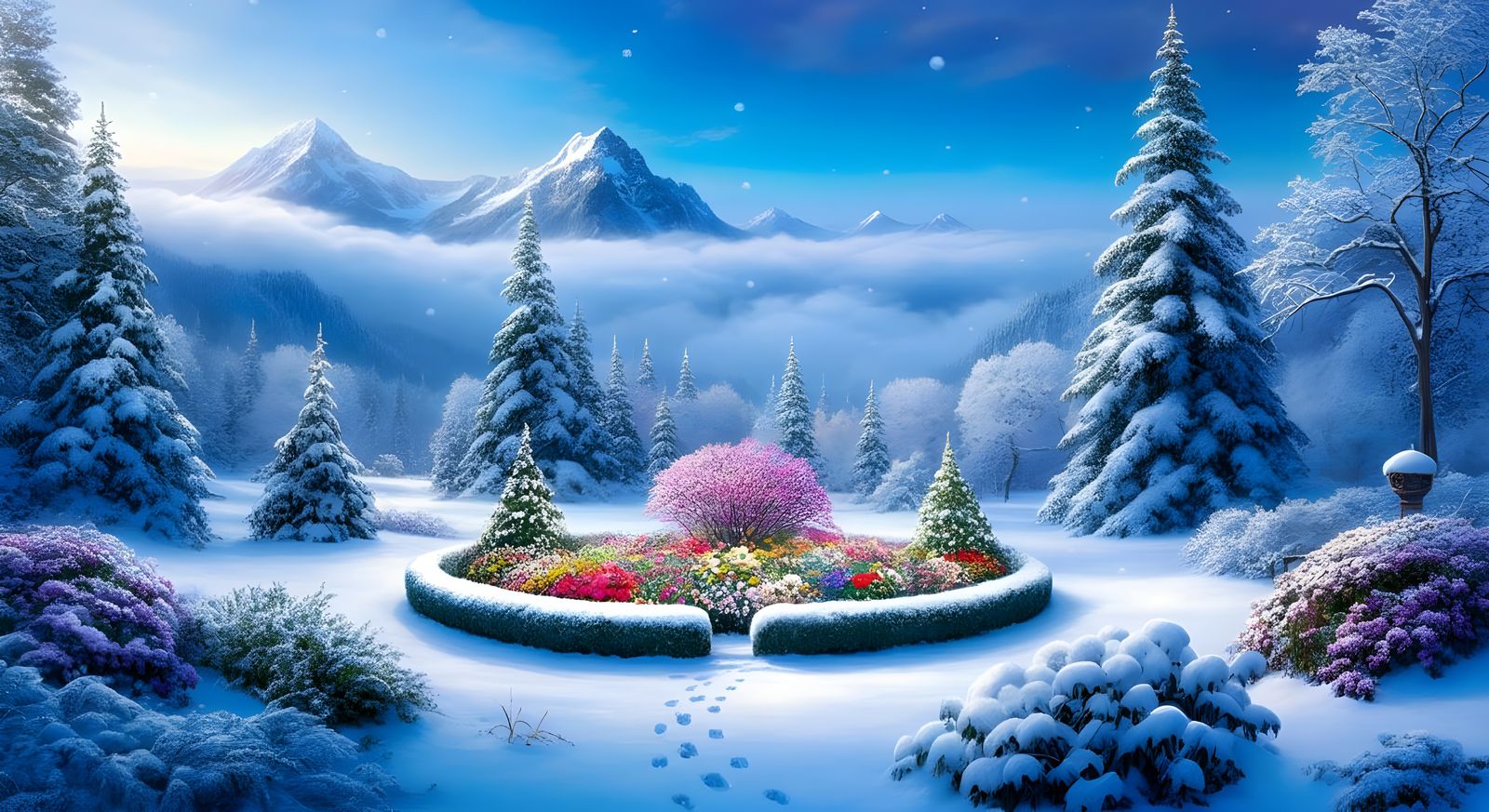 Whimsical Winter Wonderland Scene