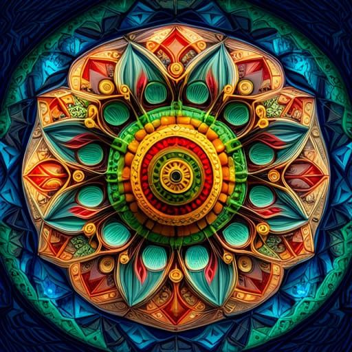 Harmonious Mandala Patterns in HDR