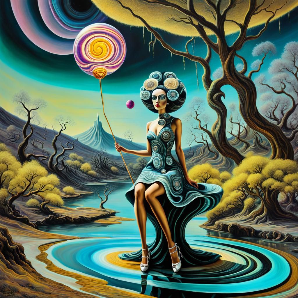 Melting Saturn Rings in Prismatic Fractal Style