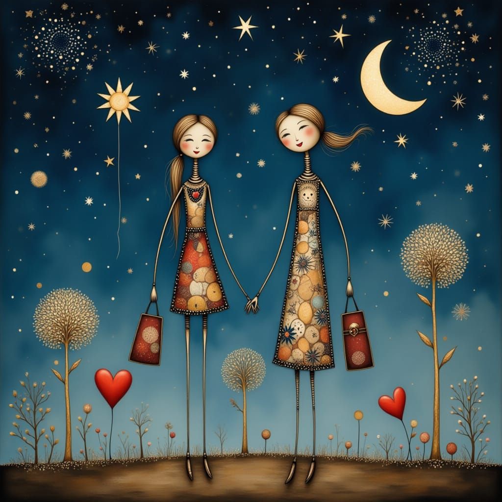 Janice enjoys an evening out with her best friend.