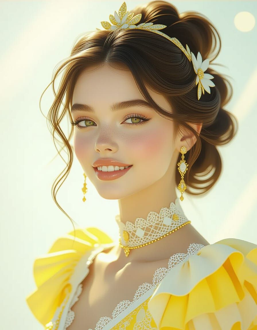 Ethereal Fashion Model Floats in Dreamy Realm