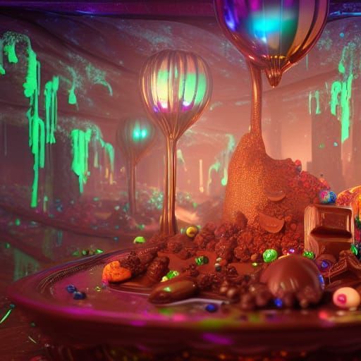 Detailed Matte Painting of Chocolate Disco