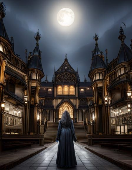 Black Unicorn in Gothic Wonderland Concept Art