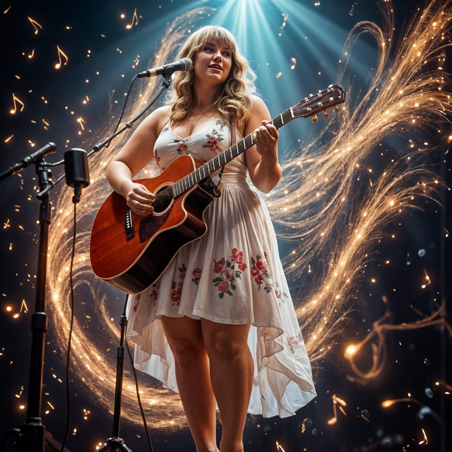 Vibrant Taylor Swift Serenades in Cinematic Hyper Realism