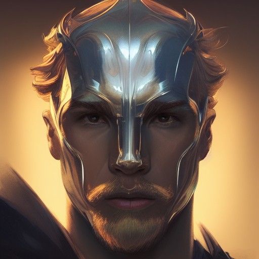 Detailed Portrait of Lancelot in Art Nouveau Style