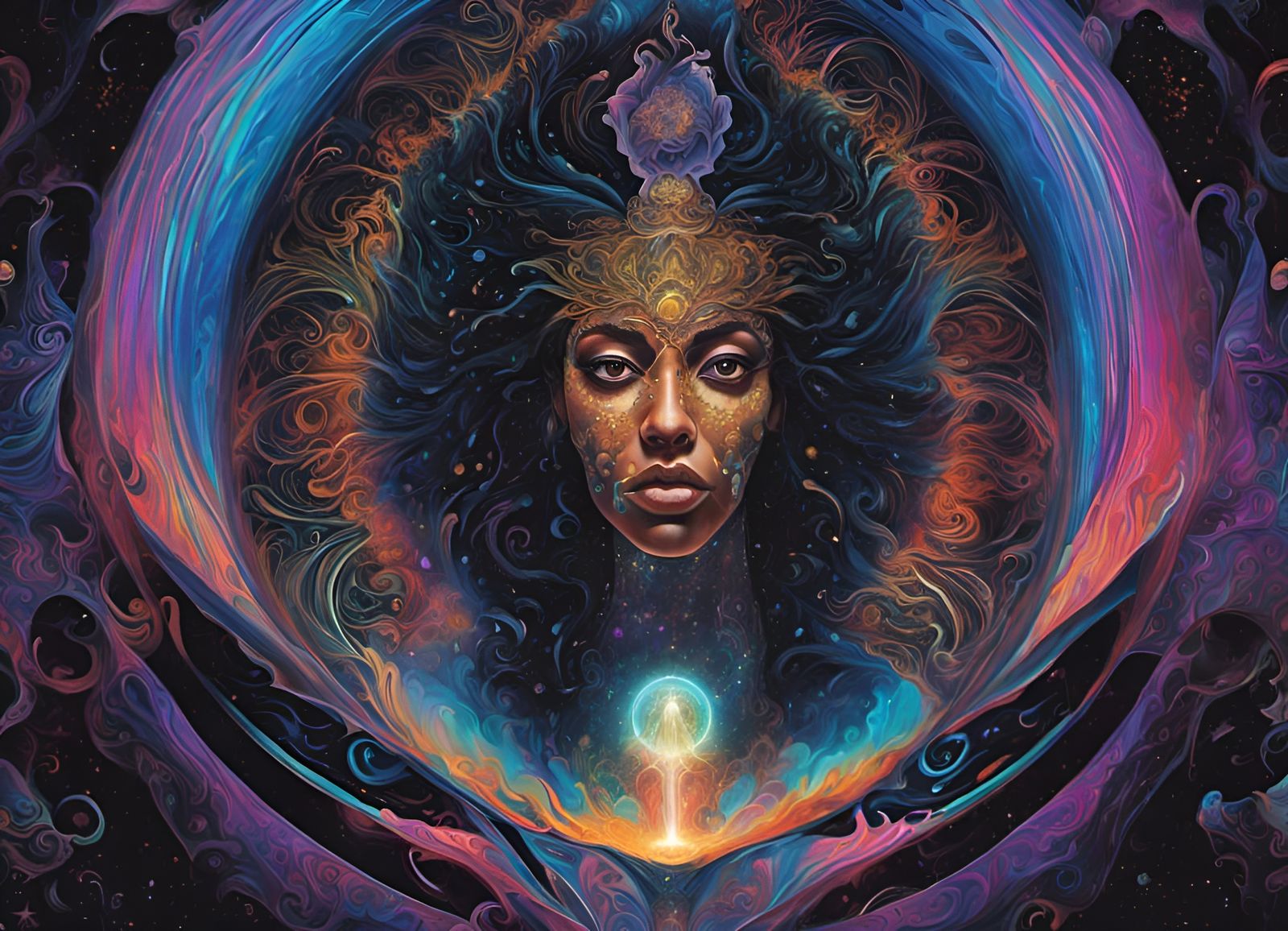 Cosmic Head: An Astral Holographic Illustration