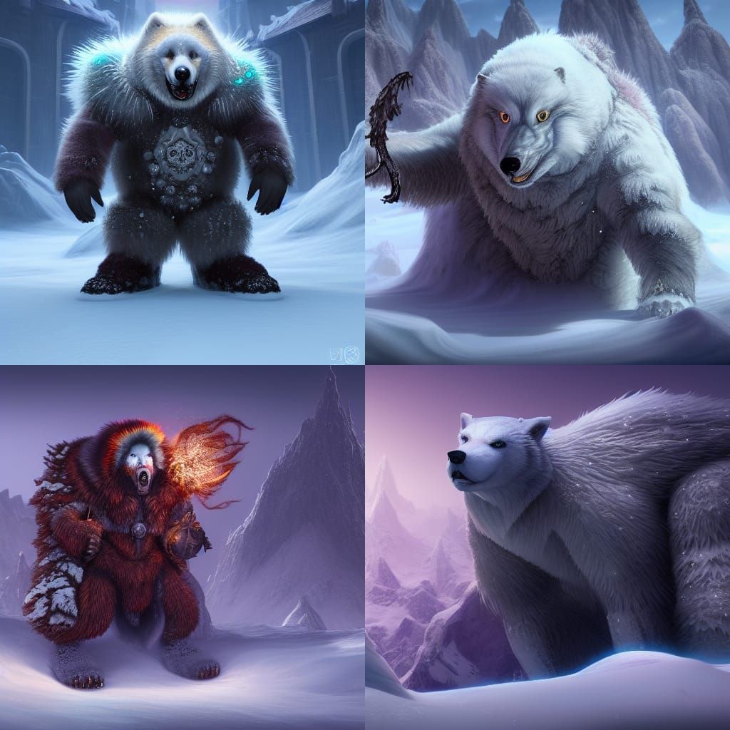 Detailed Painting of Nanook the Snow Monster