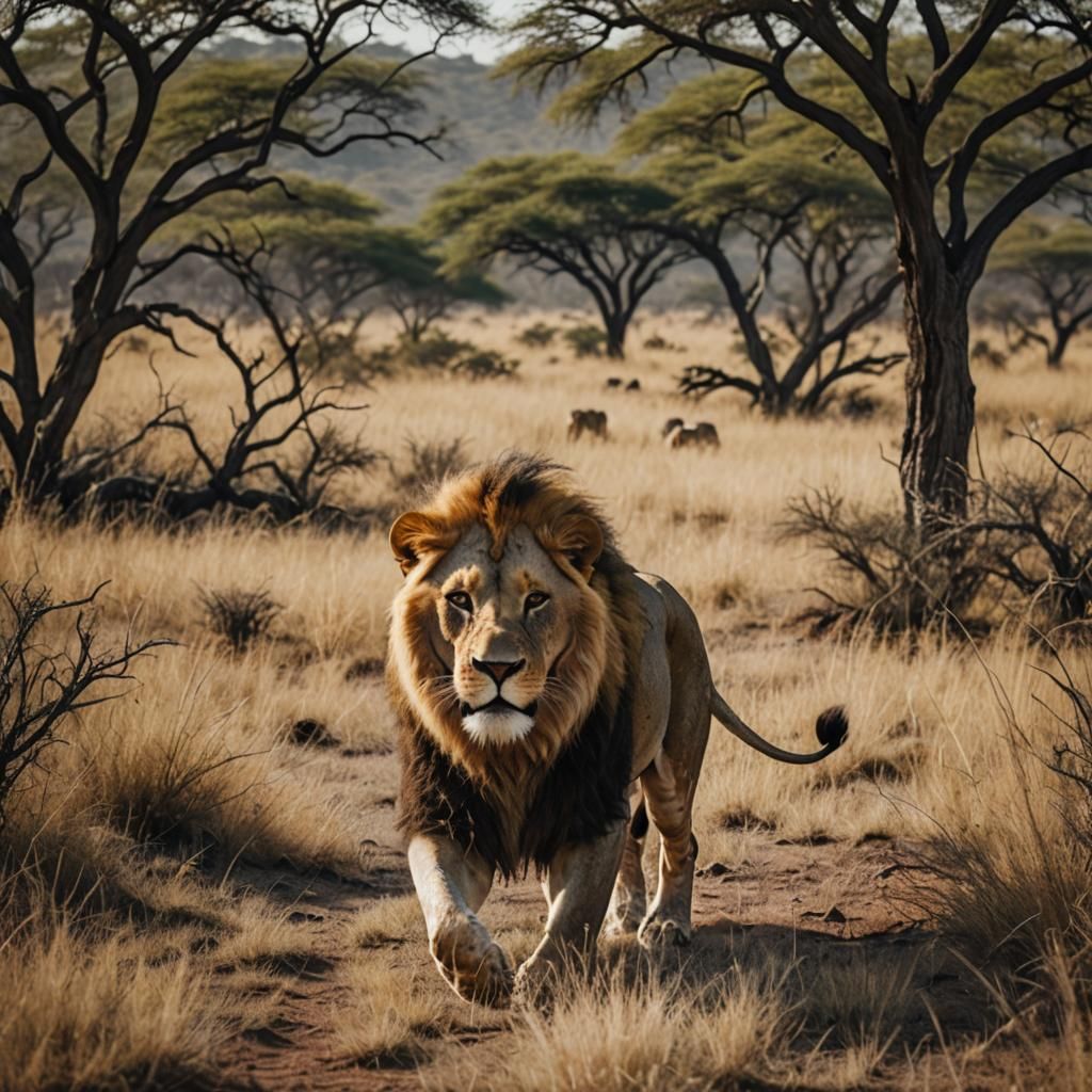Lion's Grace: Untamed Majesty on the Savanna