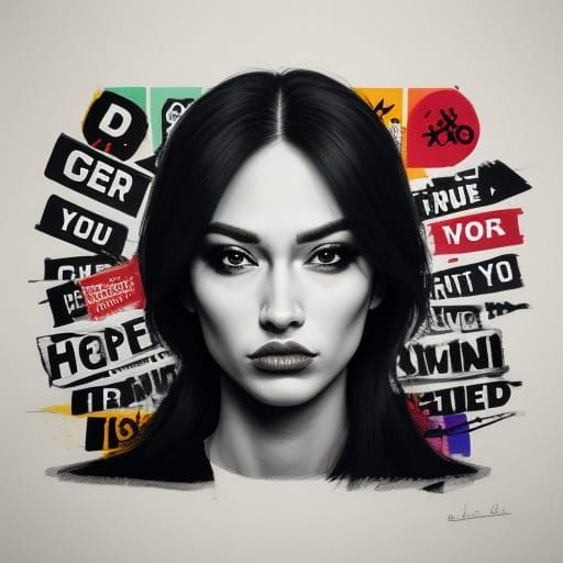 Abstract Art Piece with Vibrant Colors and Geometric Shapes