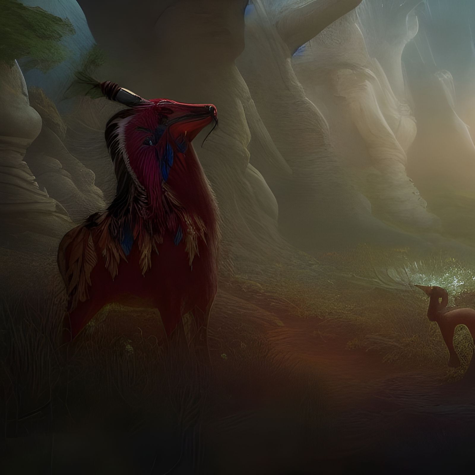 Native American Shapeshifter Mythology in Detailed Fantasy A...