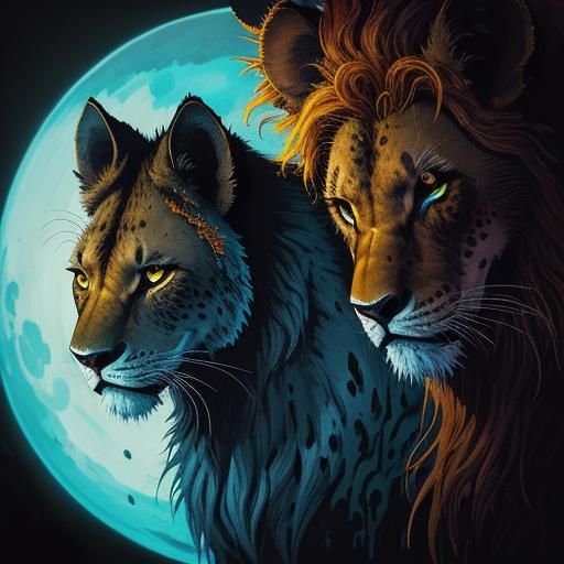 Nala's Mystical Savannah Battle: Dark Fantasy Comic