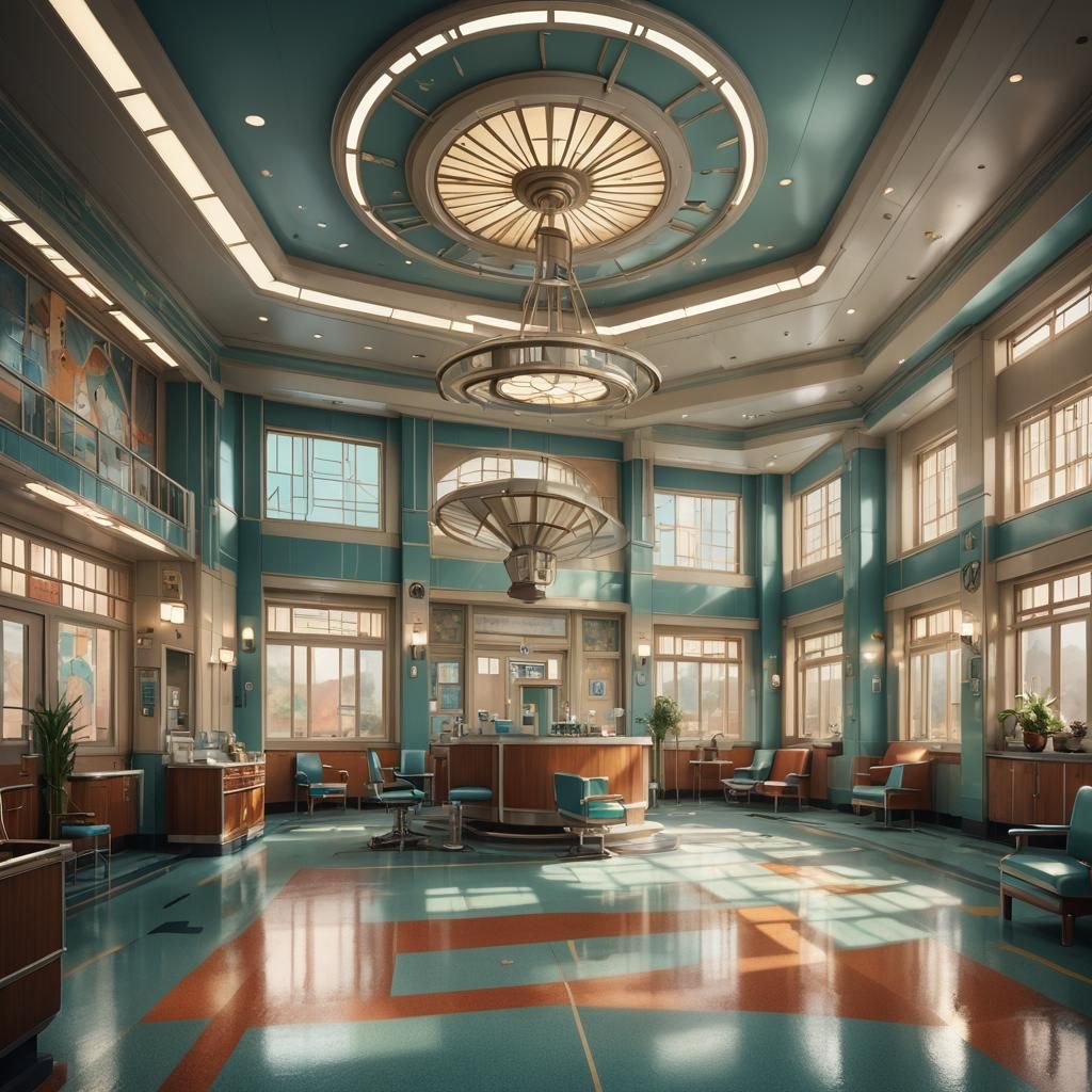 Art deco hospital interior